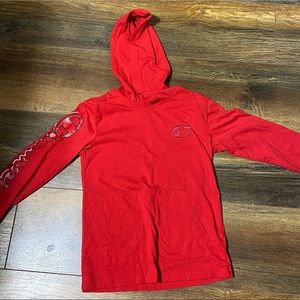 Big Boys Long Sleeve Hooded Outline Script Tee